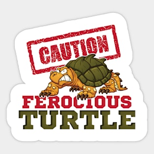 Caution Ferocious Turtle Sticker